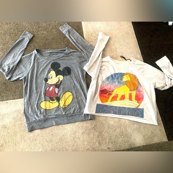 Disney Parks Mickey Mouse and lion king Gray Sweatshirt bundle small - Picture 1 of 5
